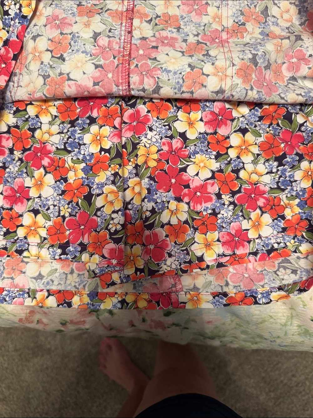 White Stag Floral A-Line Skirt in Red, Yellow, Blue, Cream - Picture 4 of 4